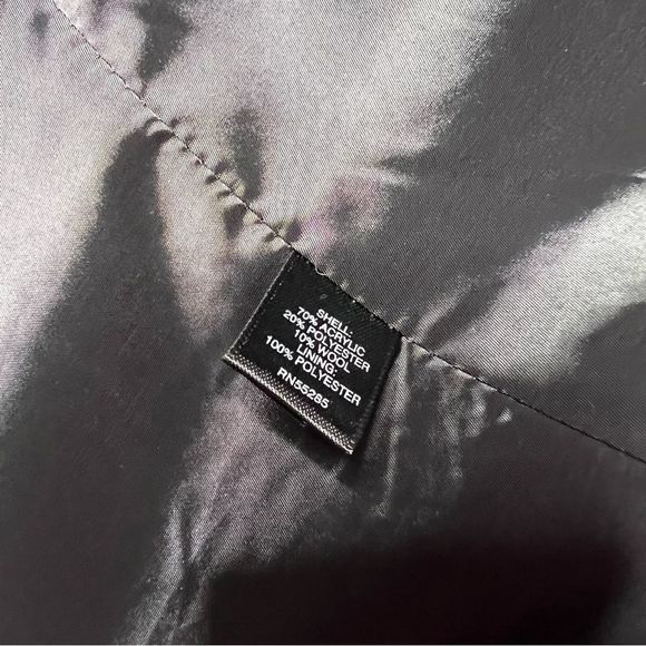 EXPRESS VTG Tweed Metallic Plaid Black Silver Jacket Coat Women's Size Small - Picture 11 of 11